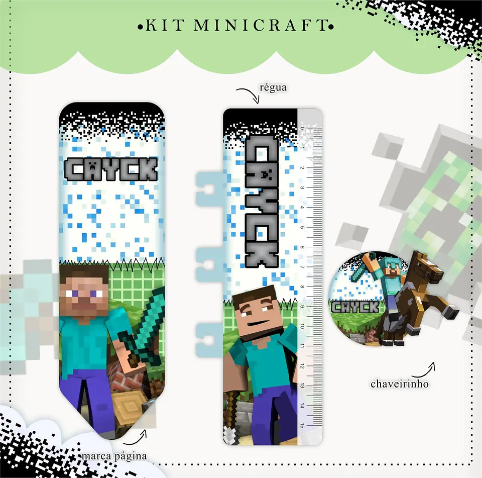 Arquivo Digital Caderneta e Caneca Minecraft 3
