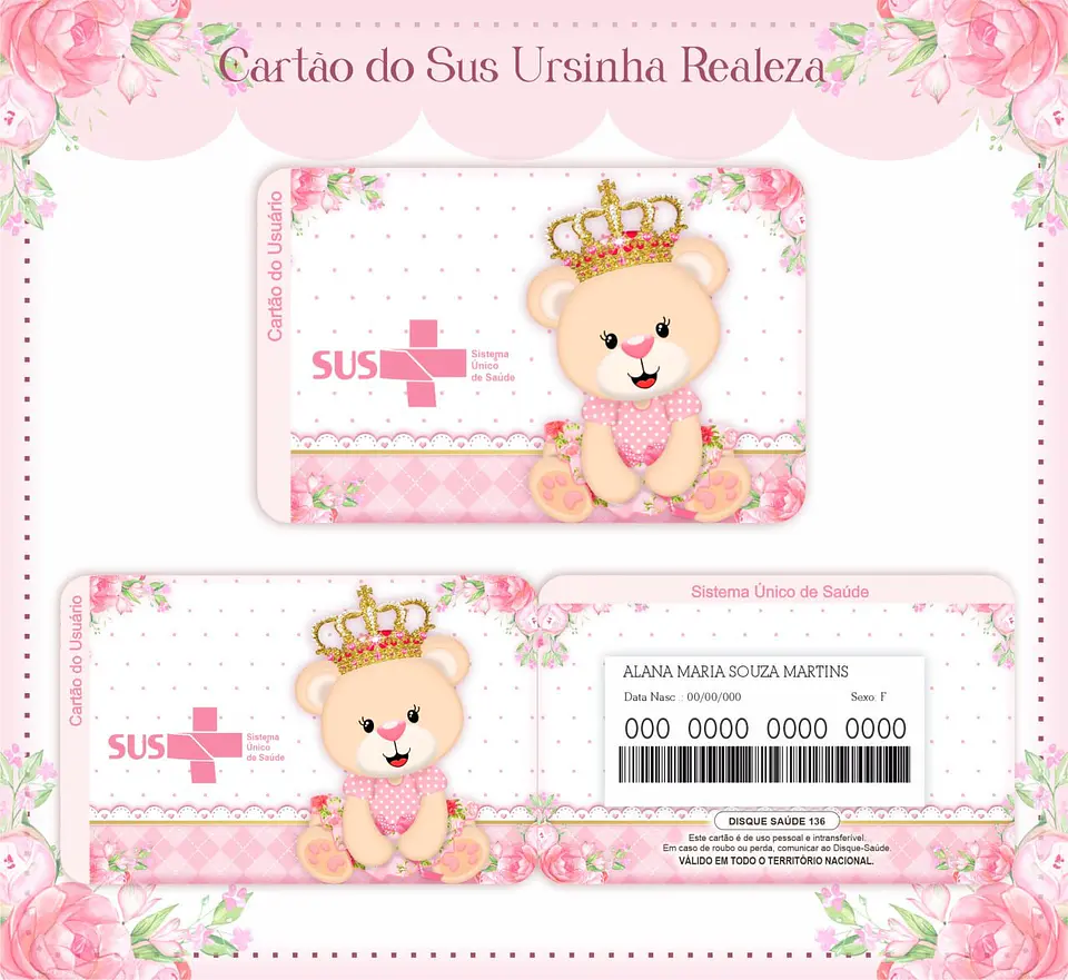 Arquivo Digital Cadernetas e Livro do Bebe Ursinha Realeza 4