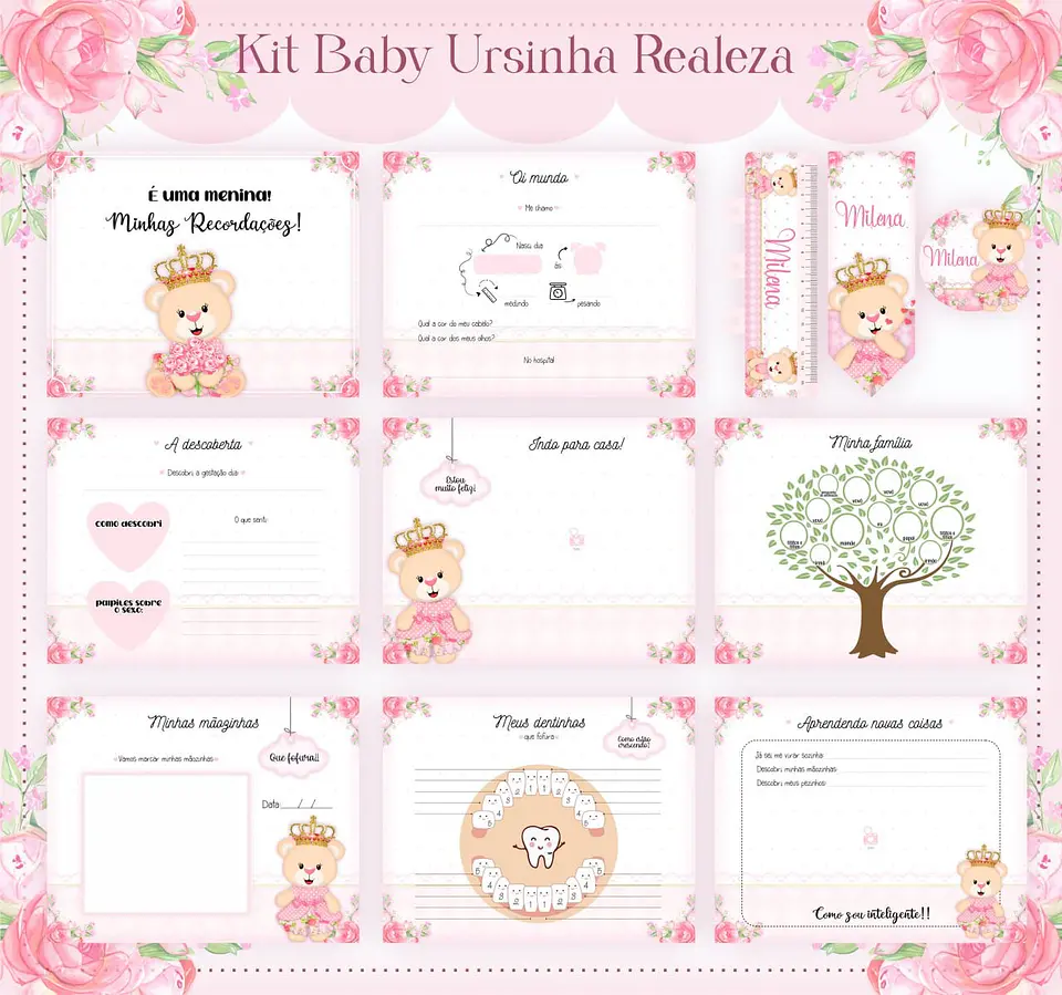 Arquivo Digital Cadernetas e Livro do Bebe Ursinha Realeza 6