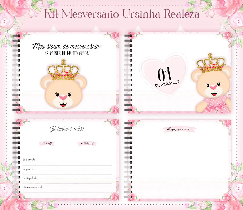 Arquivo Digital Cadernetas e Livro do Bebe Ursinha Realeza 9