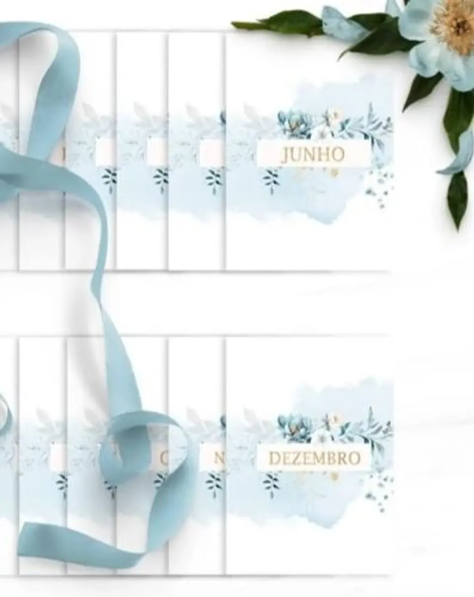 COMBO 8 AGENDAS 2027 E PERMANENTE COM VERSÍCULOS E SEM VERSÍCULOS FLORAL AZUL 5
