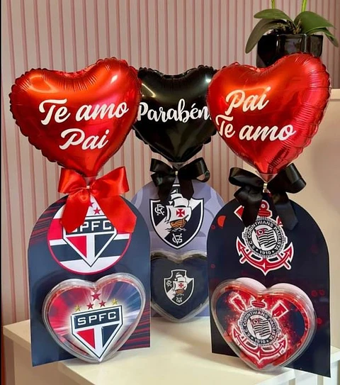 CARTÃO CORAÇÃO DIA DOS PAIS TIMES