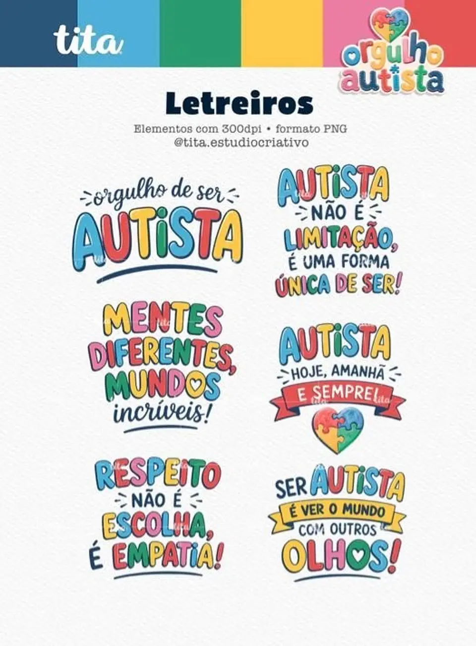 ORGULHO AUTISTA – COMBO DE ILUSTRAÇÕES E PAPÉIS 7
