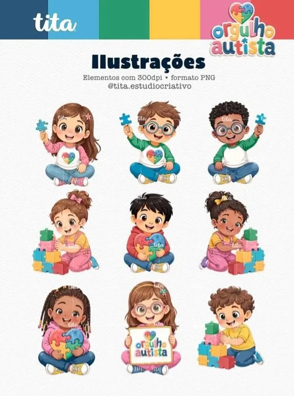 ORGULHO AUTISTA – COMBO DE ILUSTRAÇÕES E PAPÉIS 8