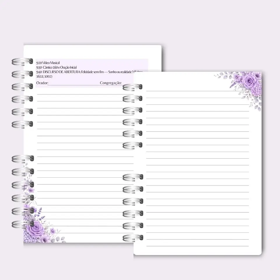 Caderno para o Congresso 2026 – Floral Azul COM Tema 10