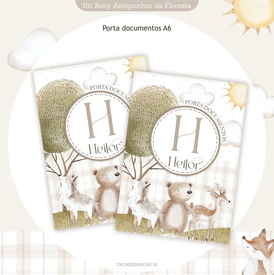 Caderneta e Kit Maternidade BICHINHOS NA FLORESTA 4