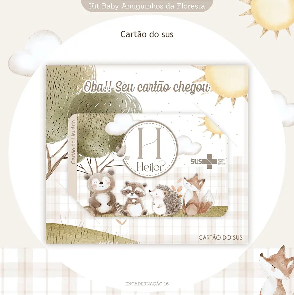 Caderneta e Kit Maternidade BICHINHOS NA FLORESTA 5
