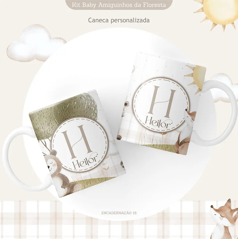 Caderneta e Kit Maternidade BICHINHOS NA FLORESTA 16