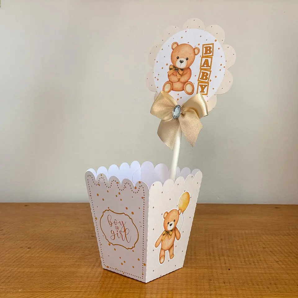 Chá Revelação Ursinho Neutro – Kit Festa Pronta 10