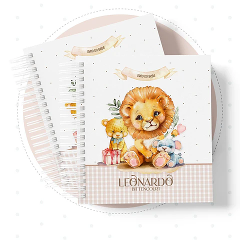 Caderneta com Livros do bebe Leãozinho - Arquivo Digital