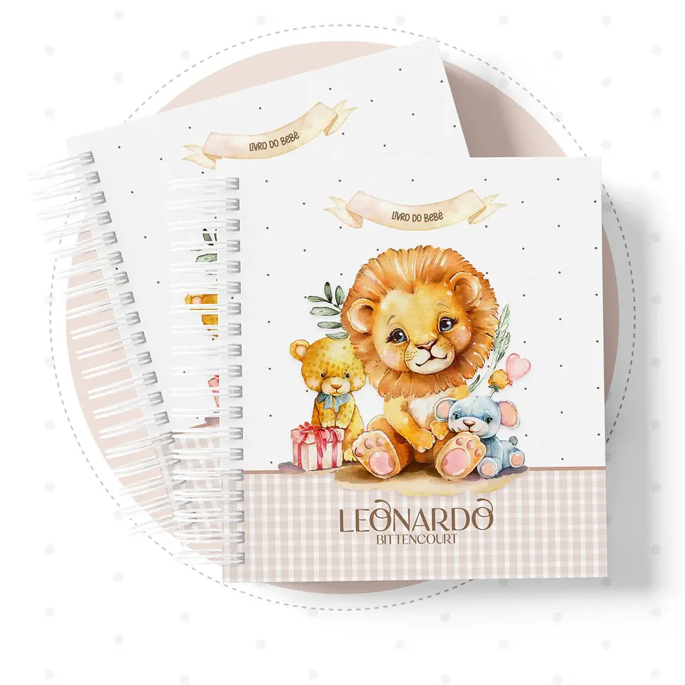 Caderneta com Livros do bebe Leãozinho - Arquivo Digital 2
