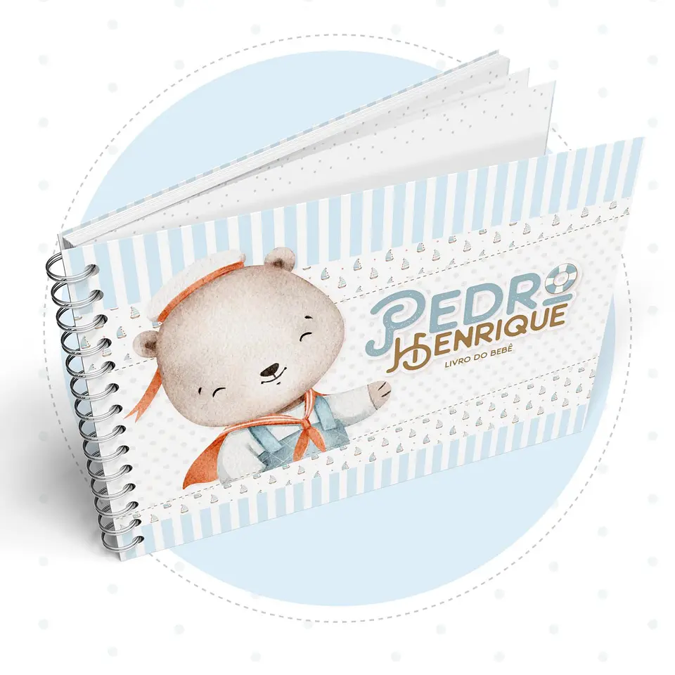 Caderneta com Livros do bebe Ursinho Marinheiro - Arquivo Digital 5
