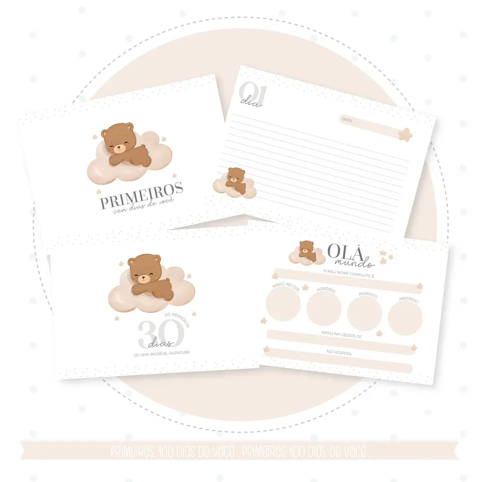 Caderneta com Livros do bebe Ursa Ursinha - Arquivo Digital 9