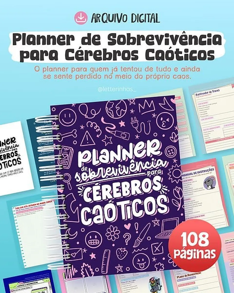 Arquivo Digital Planner de Sobrevivência para Cérebros Caóticos 1
