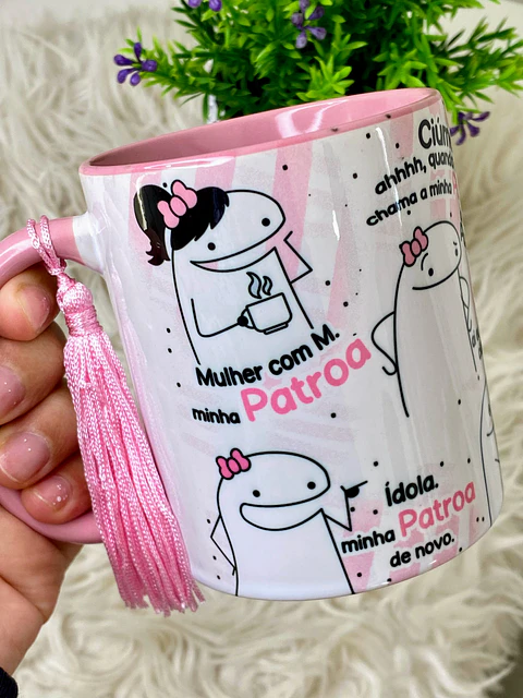 Caneca Flor Mulher Com M - MINHA PATROA - Arquivo Digital