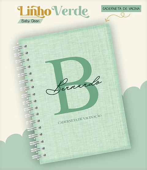 Caderneta e Livro do bebe Linho Verde - Arquivo Digital