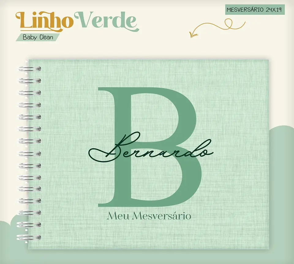 Caderneta e Livro do bebe Linho Verde - Arquivo Digital 3
