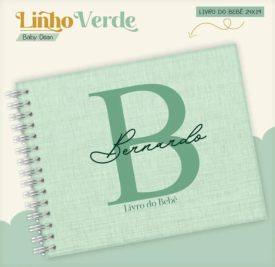 Caderneta e Livro do bebe Linho Verde - Arquivo Digital 4
