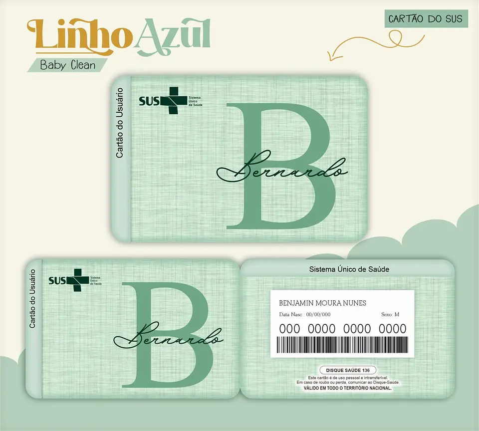 Caderneta e Livro do bebe Linho Verde - Arquivo Digital 7