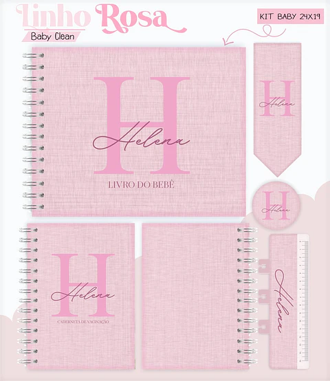 Caderneta e Livro do bebe Linho Rosa - Arquivo Digital