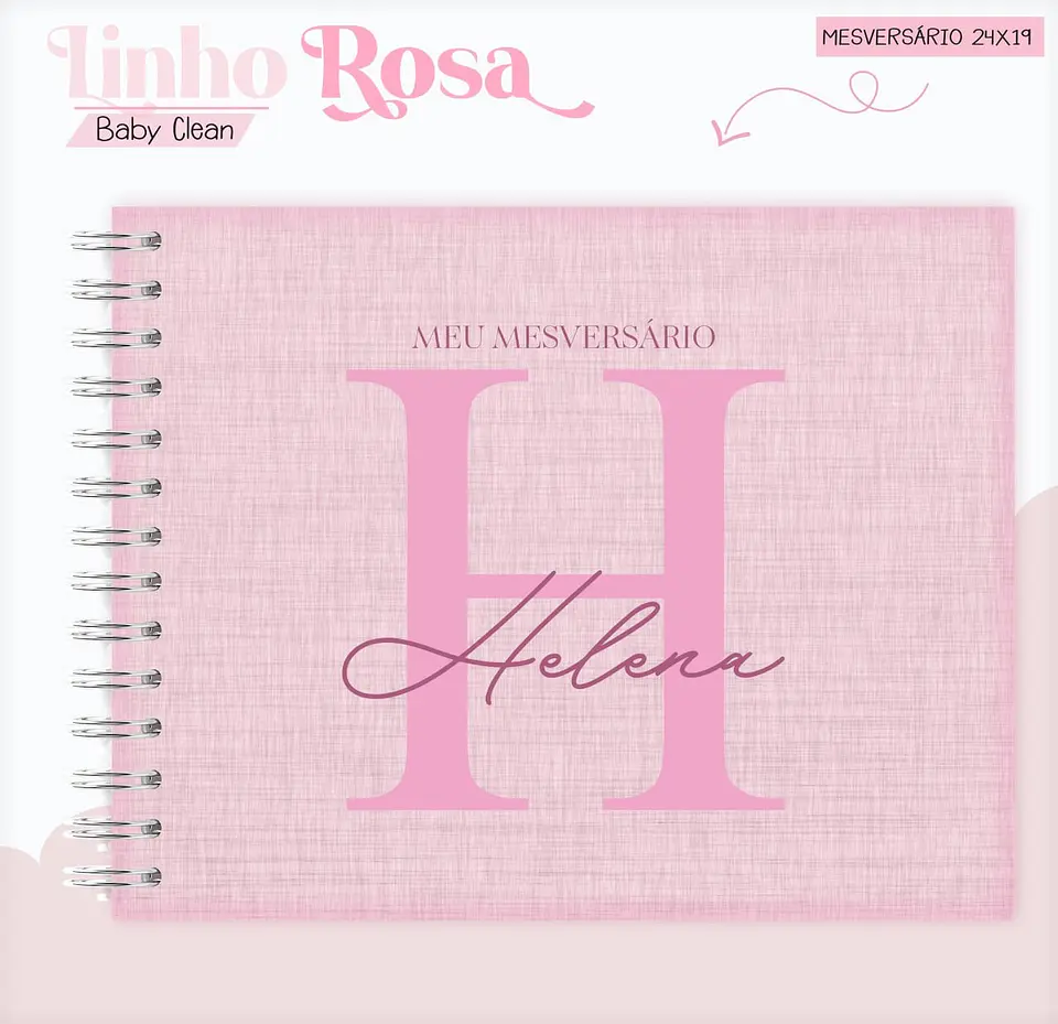 Caderneta e Livro do bebe Linho Rosa - Arquivo Digital 3