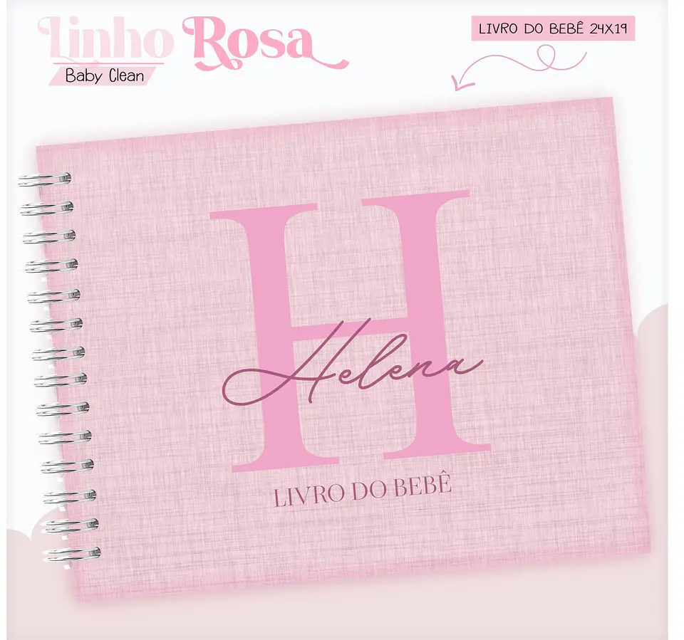 Caderneta e Livro do bebe Linho Rosa - Arquivo Digital 4