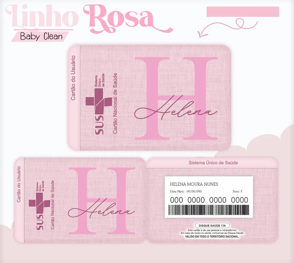 Caderneta e Livro do bebe Linho Rosa - Arquivo Digital 7