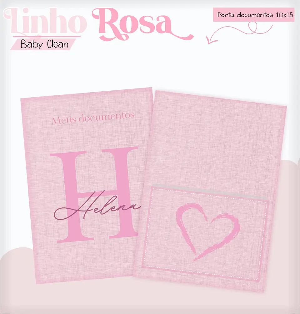 Caderneta e Livro do bebe Linho Rosa - Arquivo Digital 9