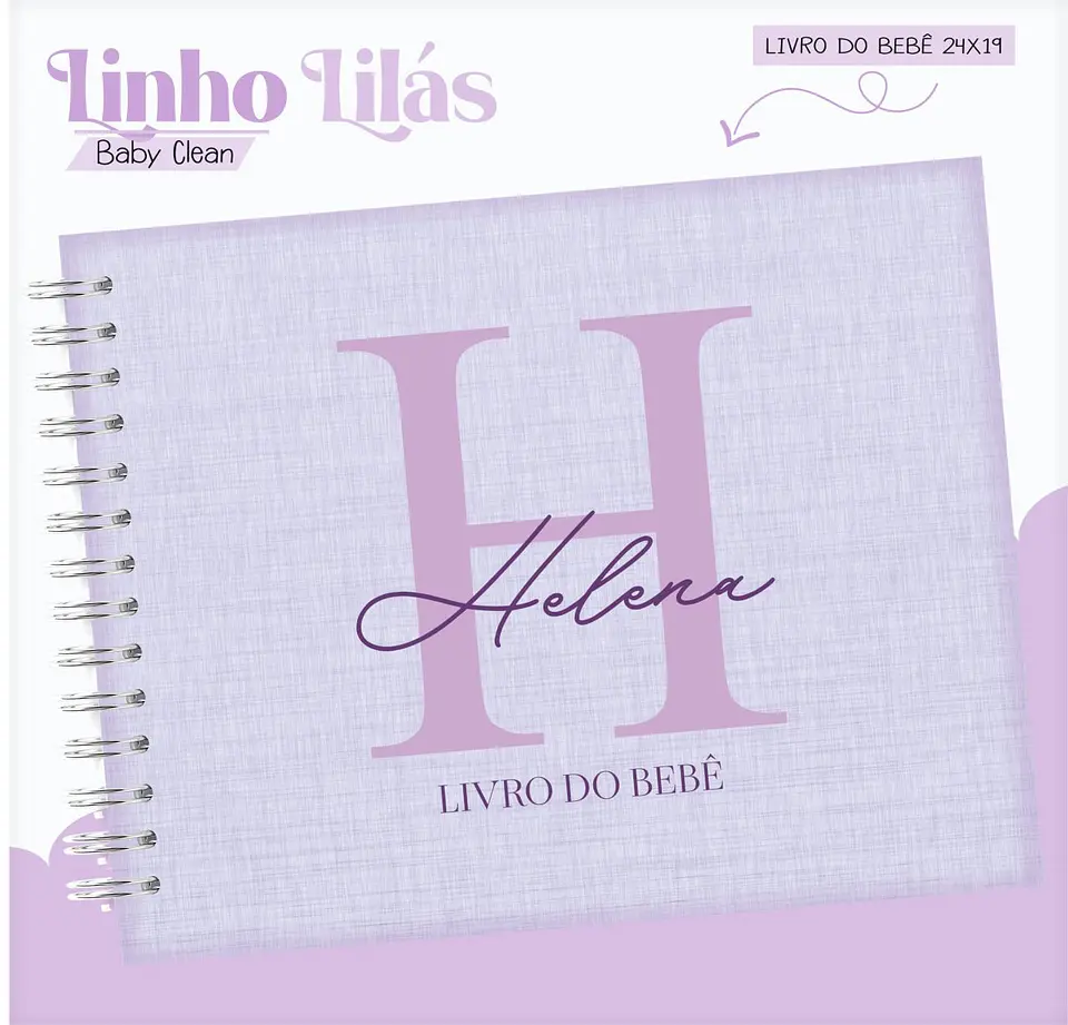 Caderneta e Livro do bebe Linho Lilás - Arquivo Digital 4