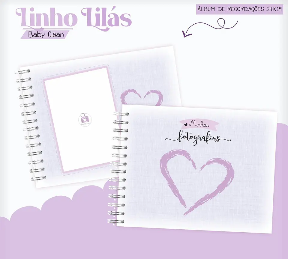 Caderneta e Livro do bebe Linho Lilás - Arquivo Digital 11