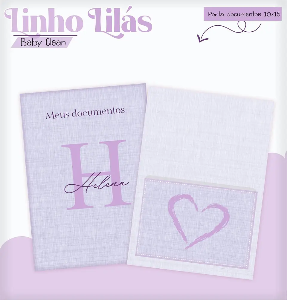 Caderneta e Livro do bebe Linho Lilás - Arquivo Digital 13