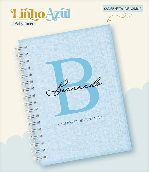 Caderneta e Livro do bebe Linho Azul - Arquivo Digital