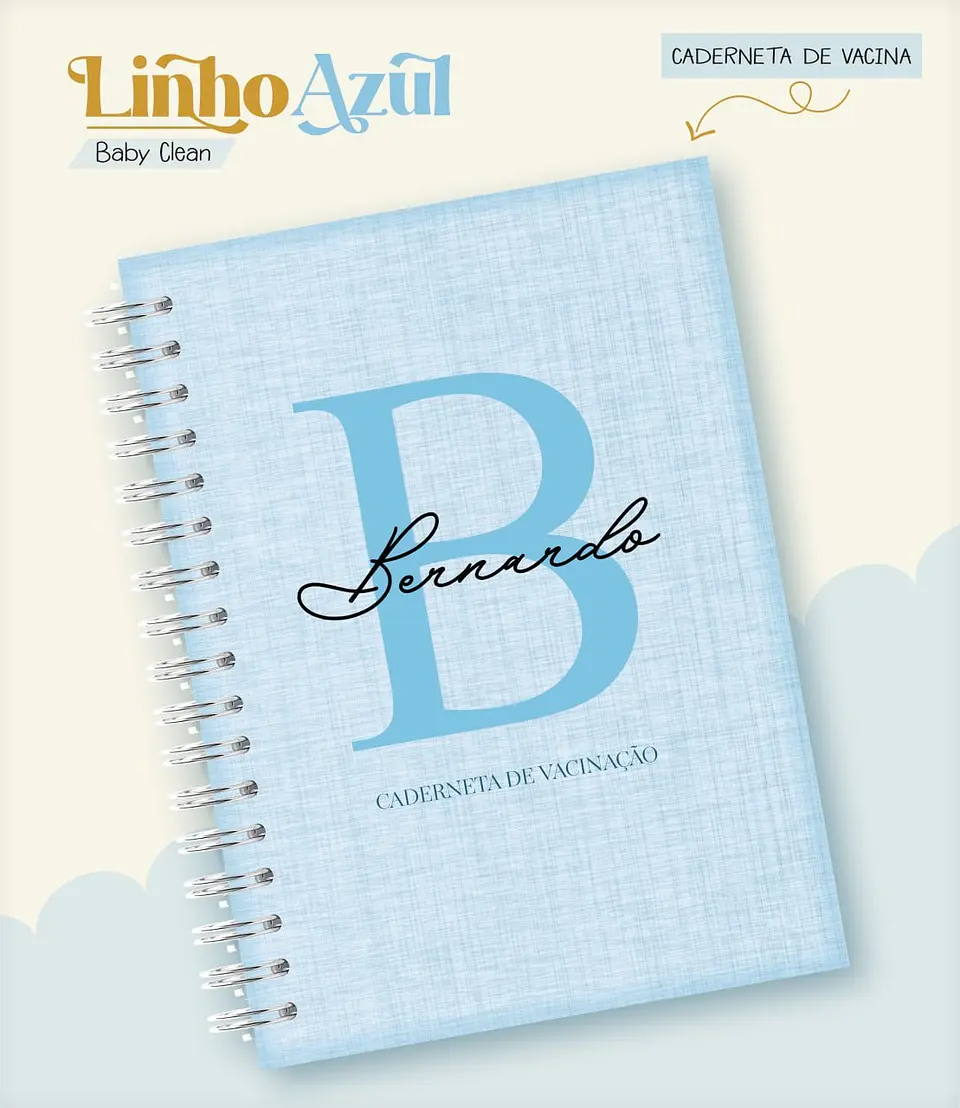 Caderneta e Livro do bebe Linho Azul - Arquivo Digital 1