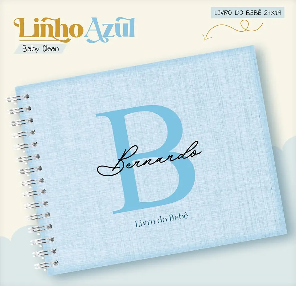 Caderneta e Livro do bebe Linho Azul - Arquivo Digital 3