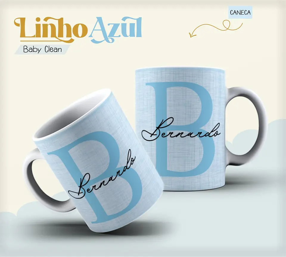 Caderneta e Livro do bebe Linho Azul - Arquivo Digital 4