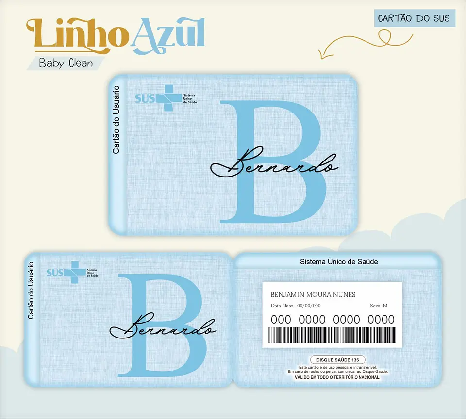 Caderneta e Livro do bebe Linho Azul - Arquivo Digital 5