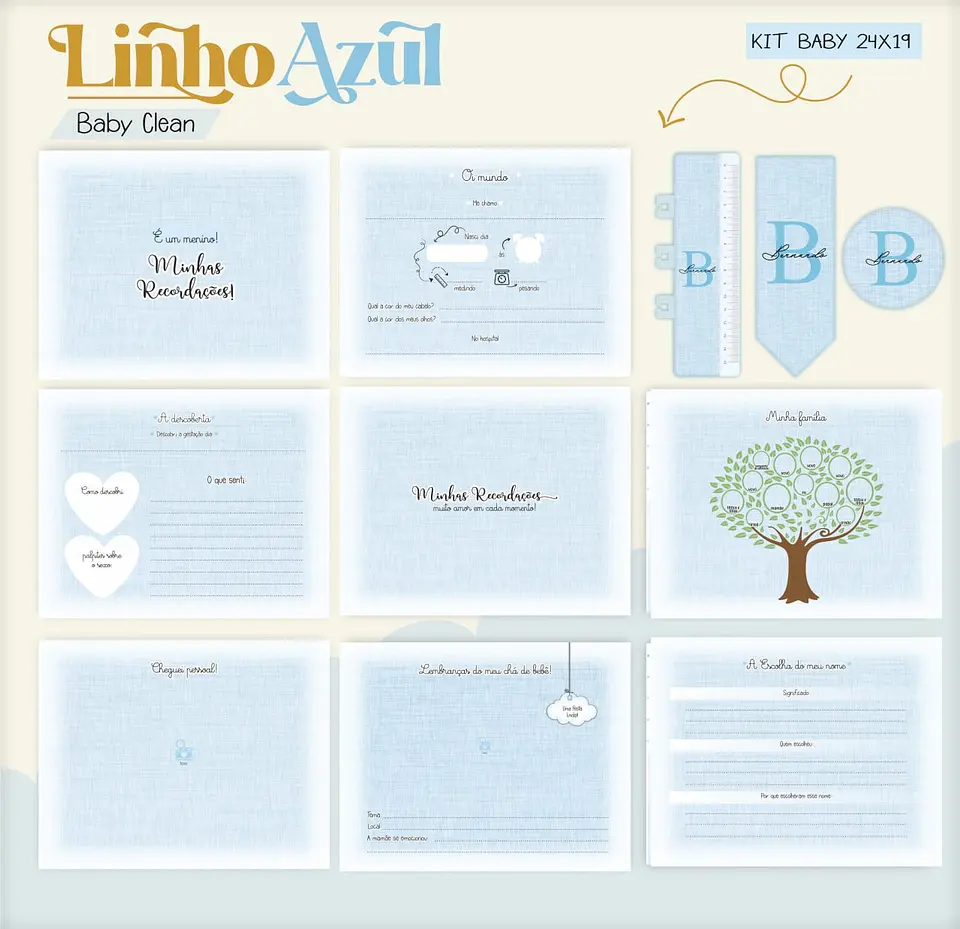 Caderneta e Livro do bebe Linho Azul - Arquivo Digital 14