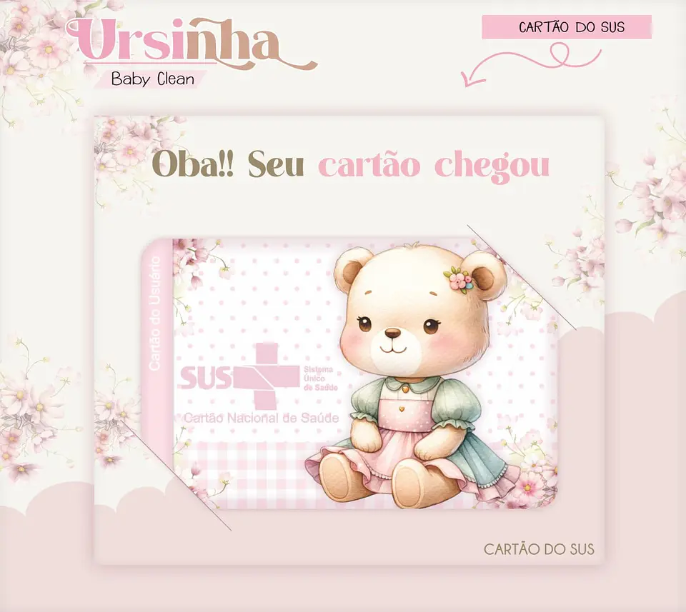Caderneta e Livro do bebe Ursinha Baby Clean - Arquivo Digital 8