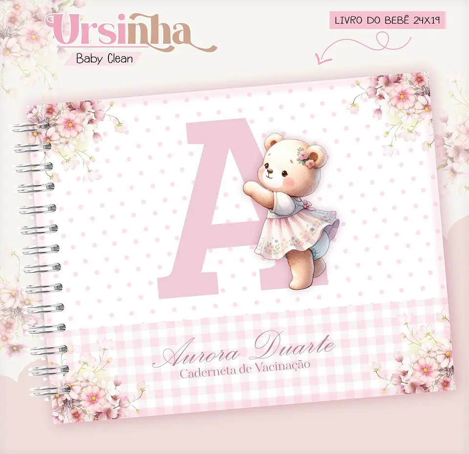 Caderneta e Livro do bebe Ursinha Baby Clean - Arquivo Digital 14