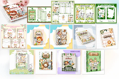 Capas Cadernetas Safari - SOMENTE CAPAS