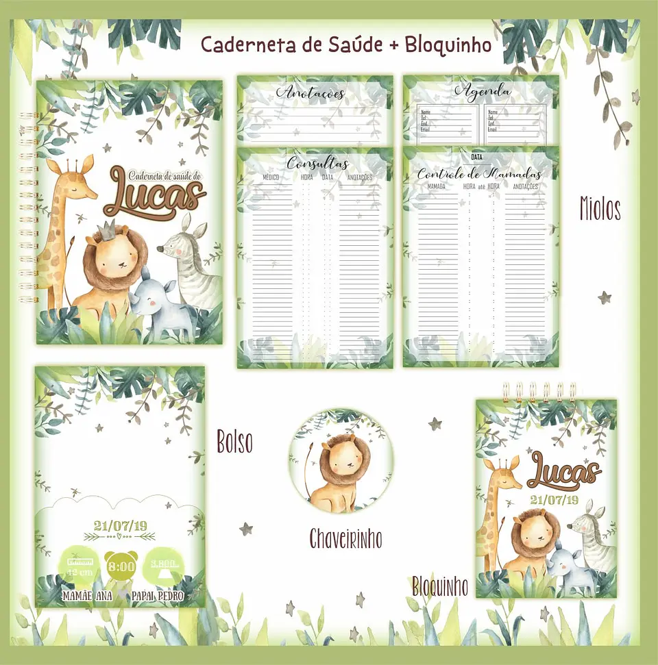 Capas Cadernetas Safari - SOMENTE CAPAS 6
