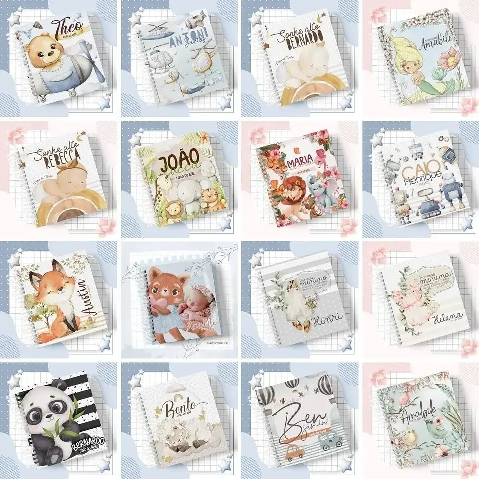 Arquivo Pack +50 Temas Maternidade Caderneta Livro Bebe Álbum 2