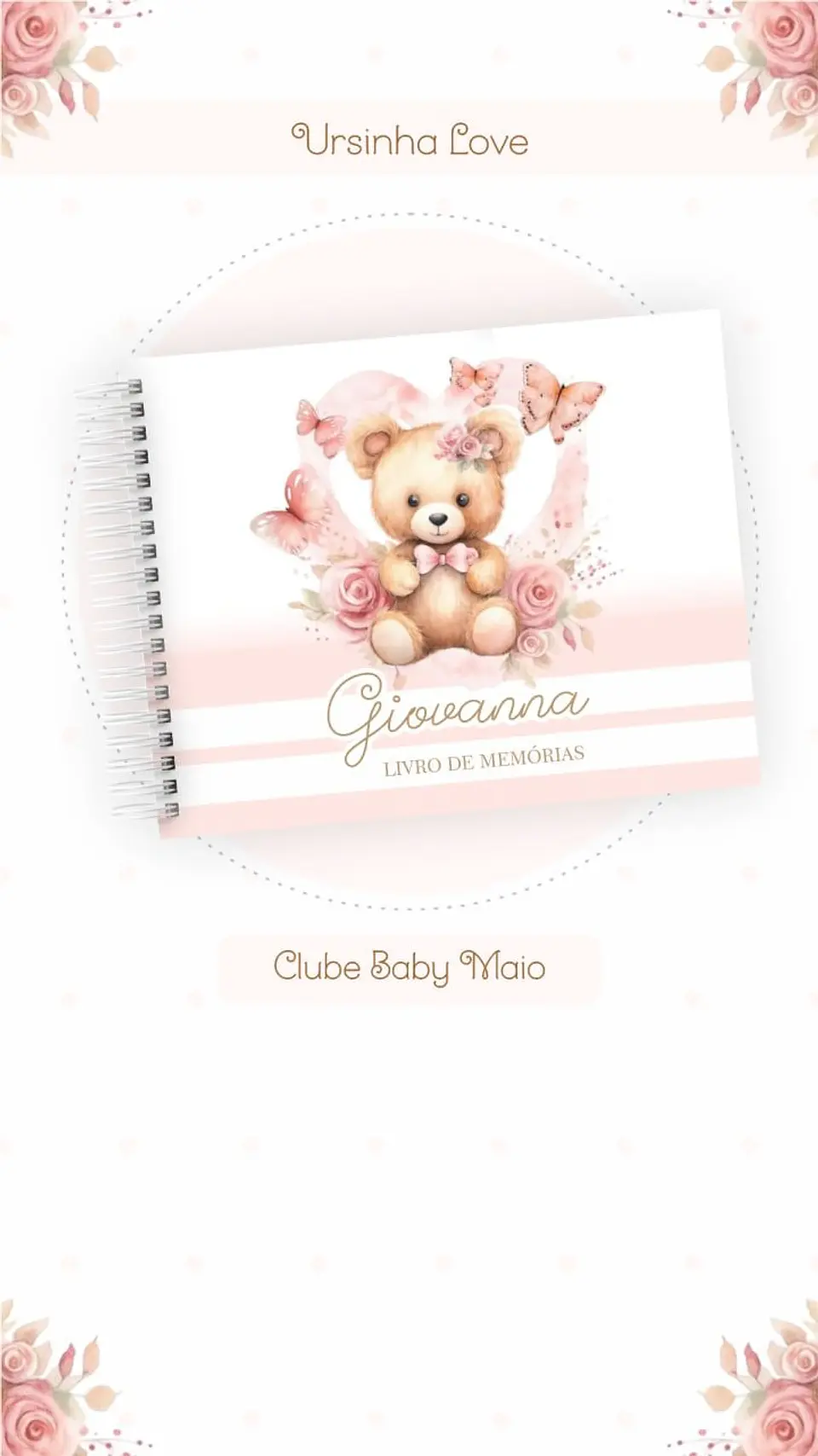 Caderneta e Livro do bebe Ursinha Love 12