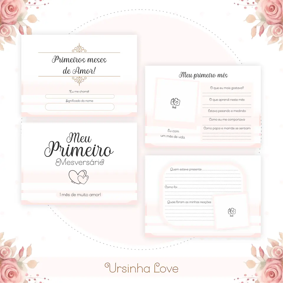 Caderneta e Livro do bebe Ursinha Love 13