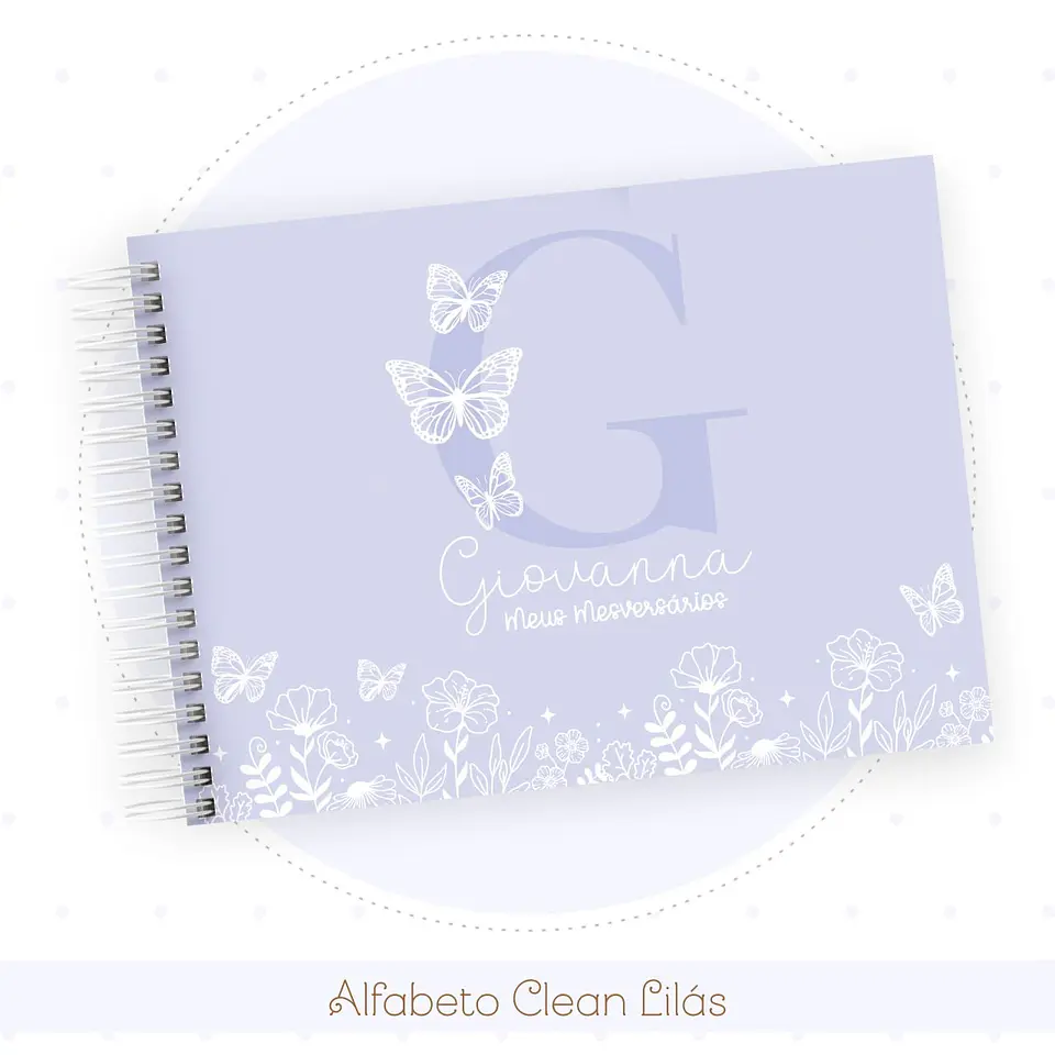 Caderneta e Livro do bebe Alfabeto Clean Borboleta Lilás 4