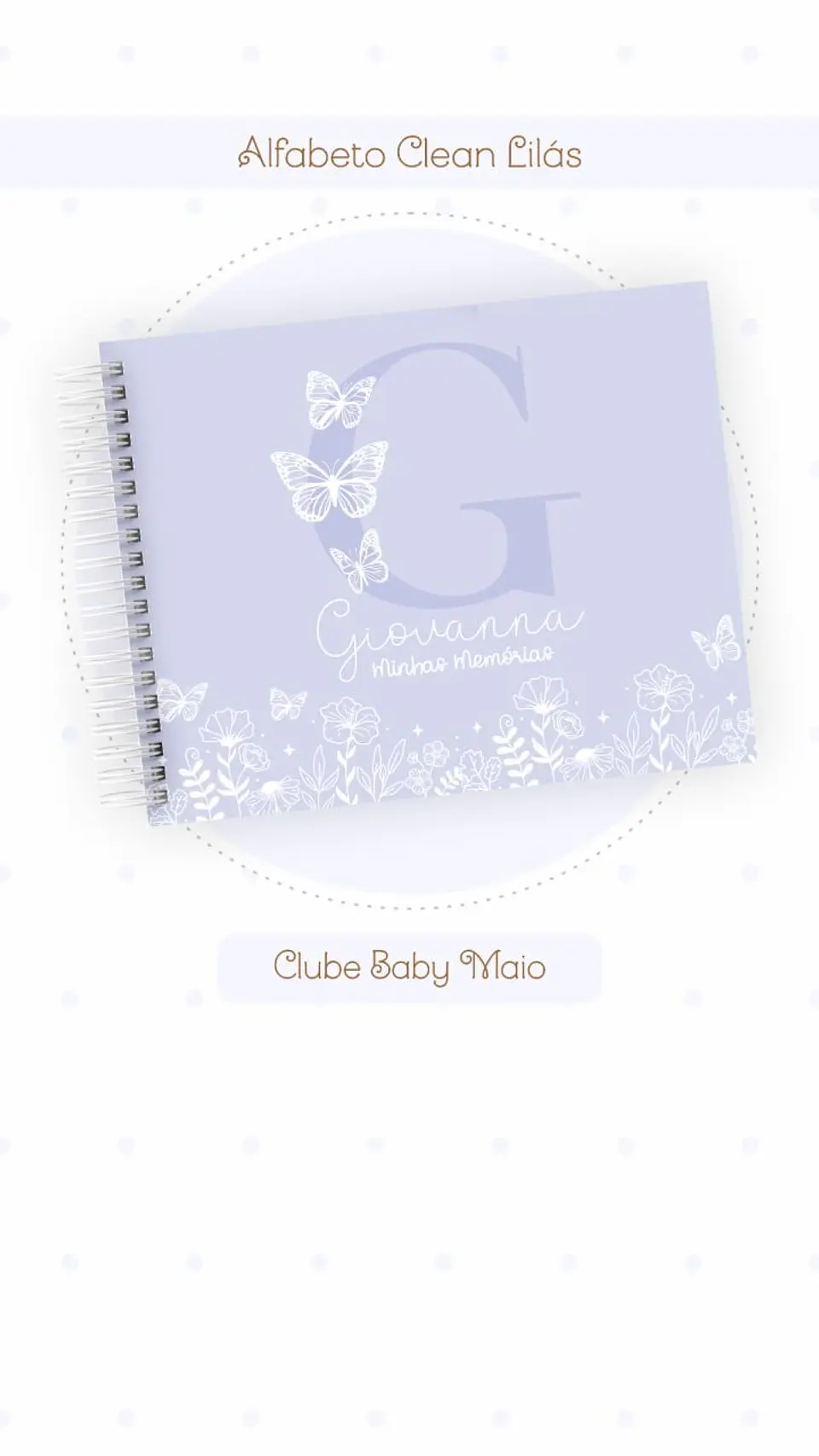 Caderneta e Livro do bebe Alfabeto Clean Borboleta Lilás 18