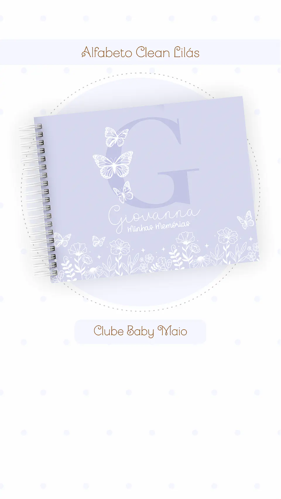 Caderneta e Livro do bebe Alfabeto Clean Borboleta Lilás 20