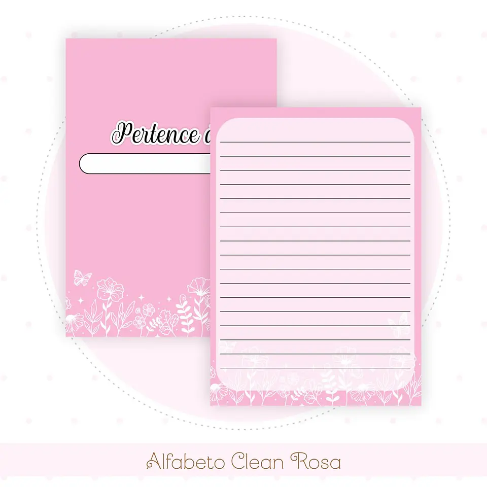 Caderneta e Livro do bebe Alfabeto Clean Borboleta Rosa 11