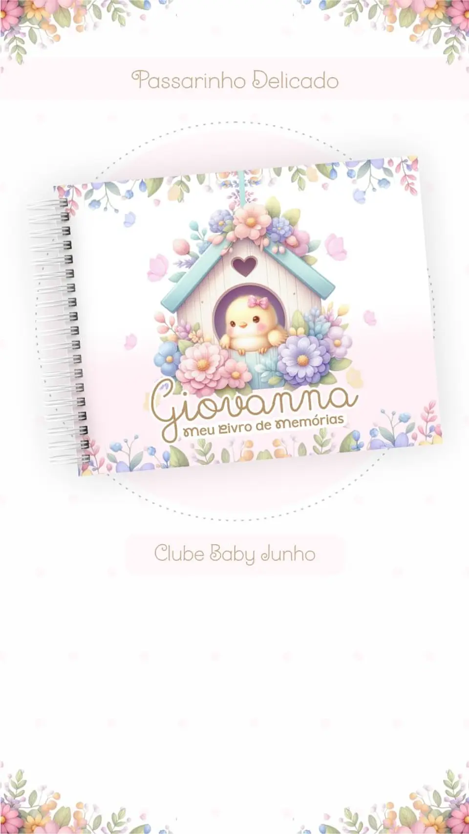 Caderneta e Livro do bebe Passarinho Delicado 8