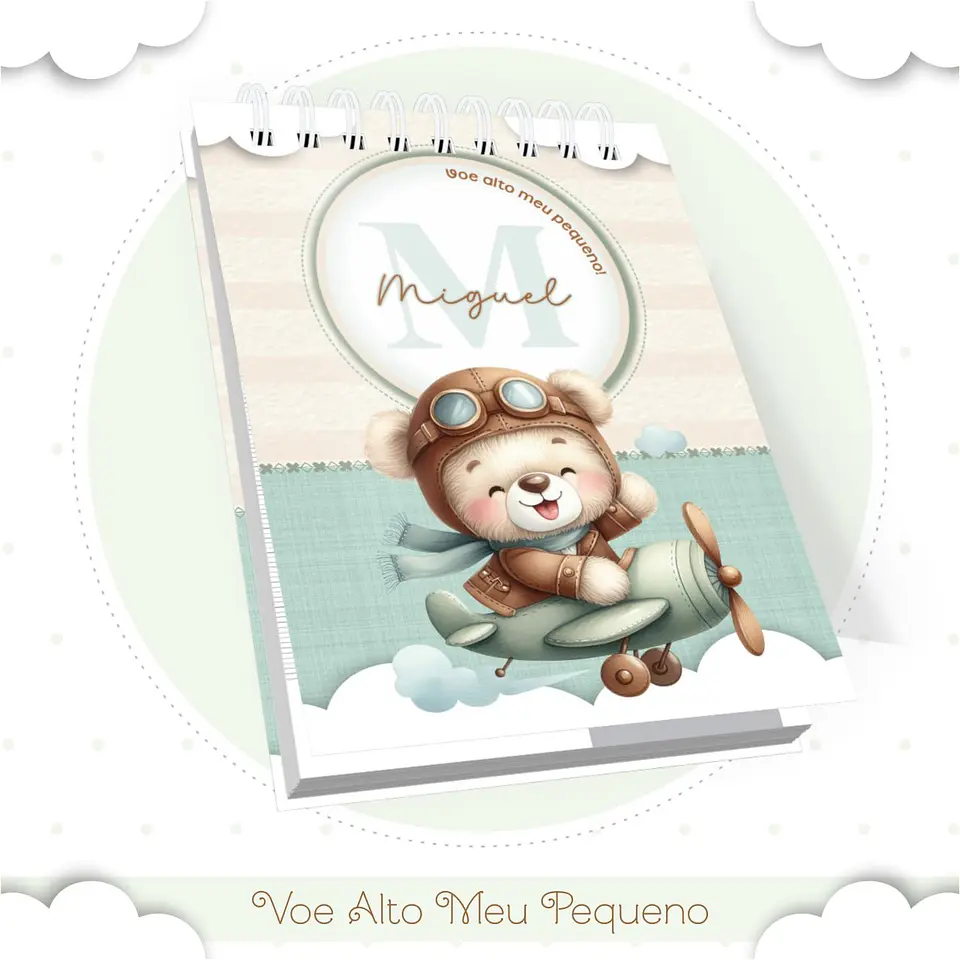 Caderneta e Livro do bebe Ursinho Voe Alto Meu Pequeno 7
